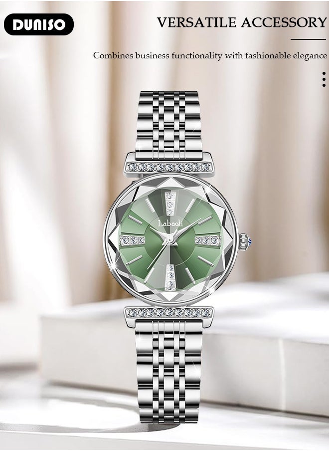 DUNISO Luxury Women's Bracelet Watch Stylish Small Dial Diamond Dial Women's Watch Simple Quartz Watch Waterproof Casual Fashion Round Wrist Watch for Women  - Image 4
