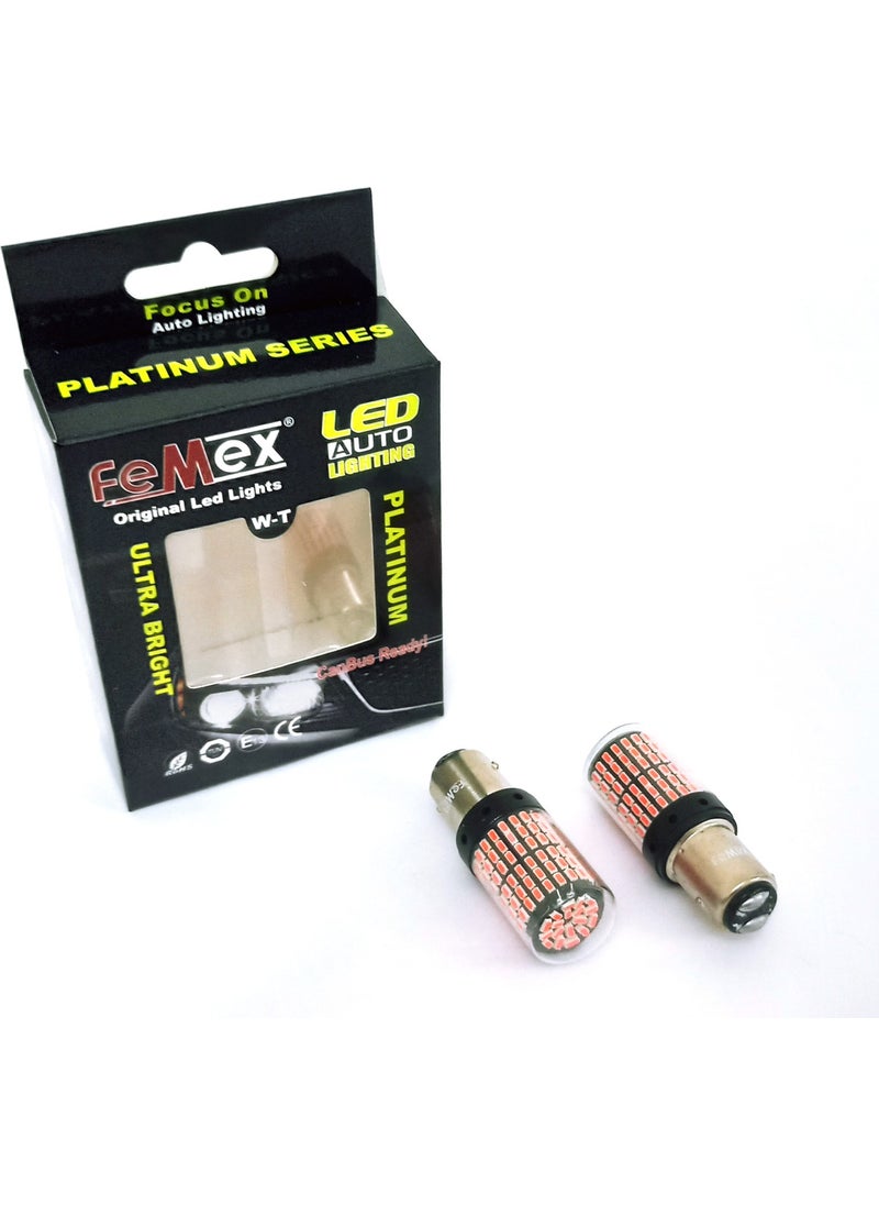 Femex Platinum P21W 1157 9W LED Lighting Bulb 1016 Cap Double Cap Bright Red  - Image 2