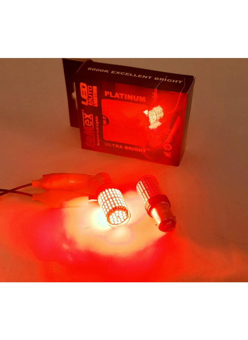 Femex Platinum P21W 1157 9W LED Lighting Bulb 1016 Cap Double Cap Bright Red  - Image 3