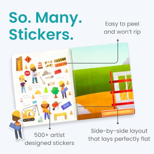 CUPKIN Sticker Book for Kids 2-4, 500+ Kid Stickers, When I Grow Up by Cupkin, 12 Coloring Pages, 12 Side by Side Scenes, Fun Toddler Travel Activity Coloring and Sticker Books for Kids Ages 4-8 + 8-10 - Image 2