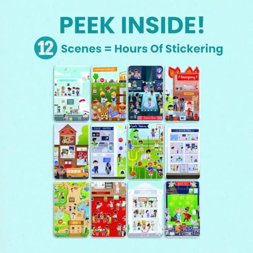 CUPKIN Sticker Book for Kids 2-4, 500+ Kid Stickers, When I Grow Up by Cupkin, 12 Coloring Pages, 12 Side by Side Scenes, Fun Toddler Travel Activity Coloring and Sticker Books for Kids Ages 4-8 + 8-10 - Image 5