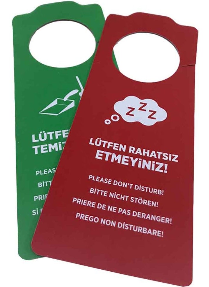 Private Label - PVC Double Sided Card Cardboard Do Not Disturb Clean Room Hotel Room Card Door Hanger - Image 1