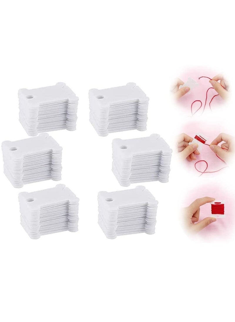Plastic Floss Bobbins, For Cross Cotton Thread Craft DIY Sewing Storage, Thread Organizer Holder, Embroidery Thread Cards Cross Stitch Bobbin 120 Pcs  - Image 1