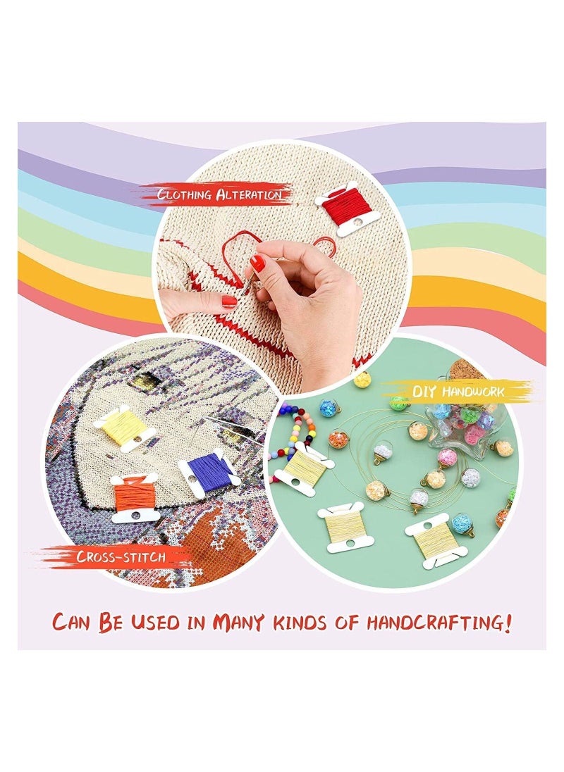 Plastic Floss Bobbins, For Cross Cotton Thread Craft DIY Sewing Storage, Thread Organizer Holder, Embroidery Thread Cards Cross Stitch Bobbin 120 Pcs  - Image 3