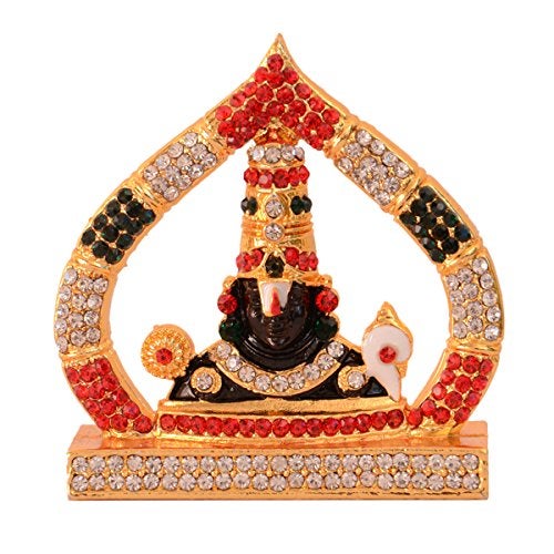 Purpledip Hindu Religious God Tirupati Balaji Miniature Statue Idol for Car Dashboard, Shop Counter/Shelf, Or Office Table (10993) - Image 1