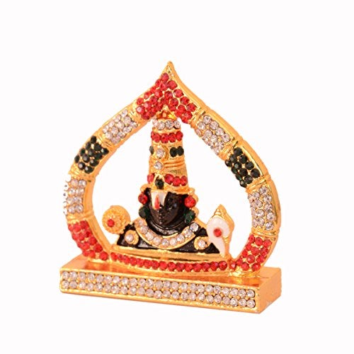 Purpledip Hindu Religious God Tirupati Balaji Miniature Statue Idol for Car Dashboard, Shop Counter/Shelf, Or Office Table (10993) - Image 2