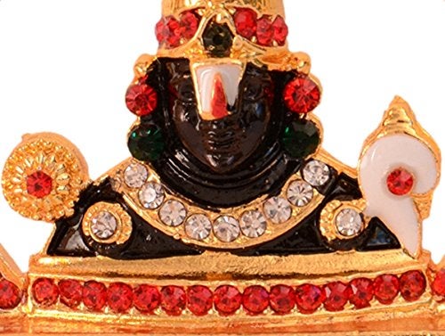Purpledip Hindu Religious God Tirupati Balaji Miniature Statue Idol for Car Dashboard, Shop Counter/Shelf, Or Office Table (10993) - Image 3