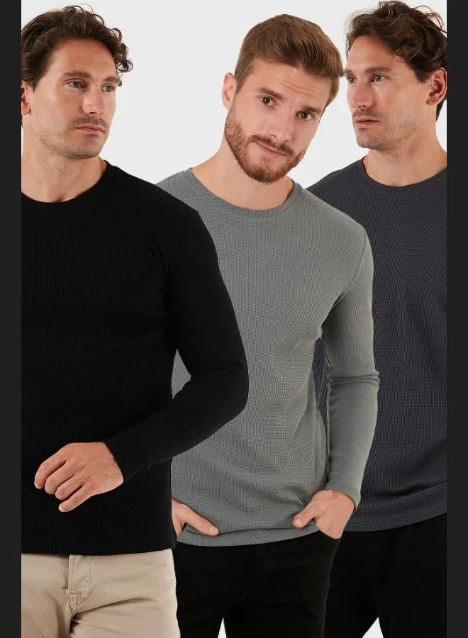 Buratti Cotton Crew Neck Slim Fit Basic 3-Pack Sweat Men's SWEAT 5905073S3