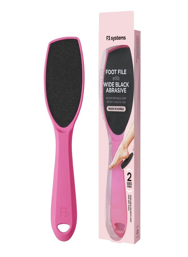 F3 Systems, Wide Emery Foot File(Hot Pink), Double-Sided Pedicure Tool, Colossal Professional Foot File for Men & Women, Effective for Cracked Heel, Callus Remover, Foot Scrubber - Image 1