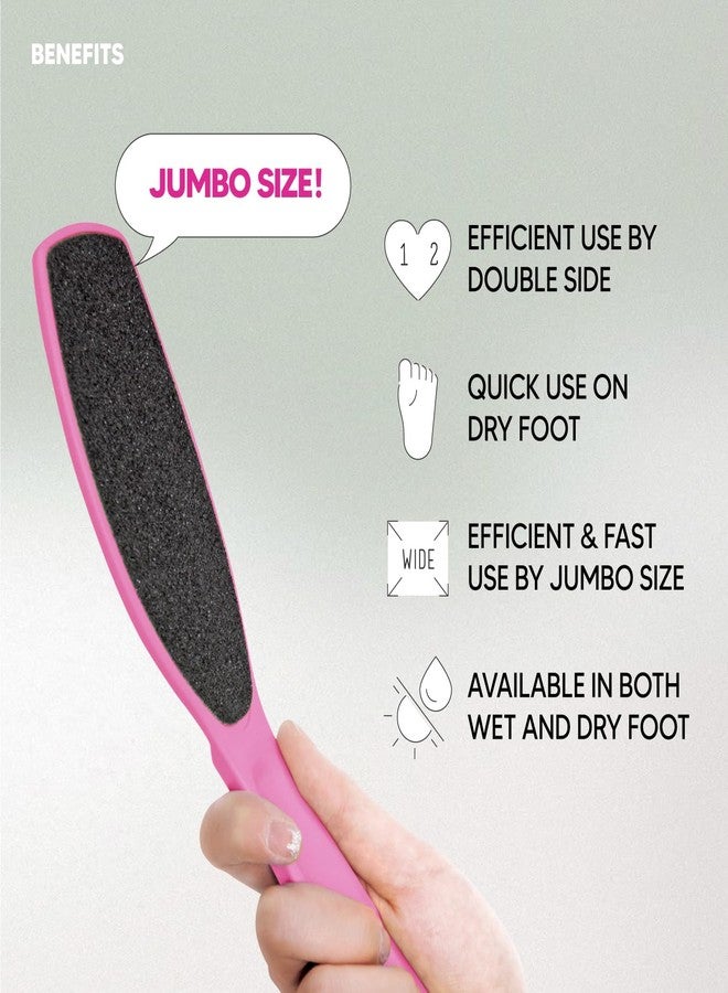 F3 Systems, Wide Emery Foot File(Hot Pink), Double-Sided Pedicure Tool, Colossal Professional Foot File for Men & Women, Effective for Cracked Heel, Callus Remover, Foot Scrubber - Image 3