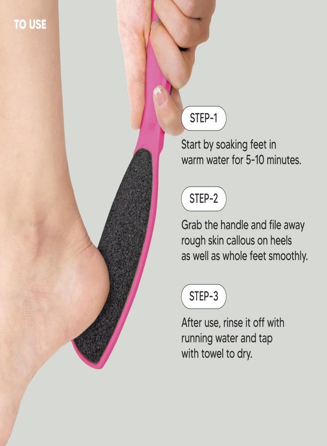 F3 Systems, Wide Emery Foot File(Hot Pink), Double-Sided Pedicure Tool, Colossal Professional Foot File for Men & Women, Effective for Cracked Heel, Callus Remover, Foot Scrubber - Image 4