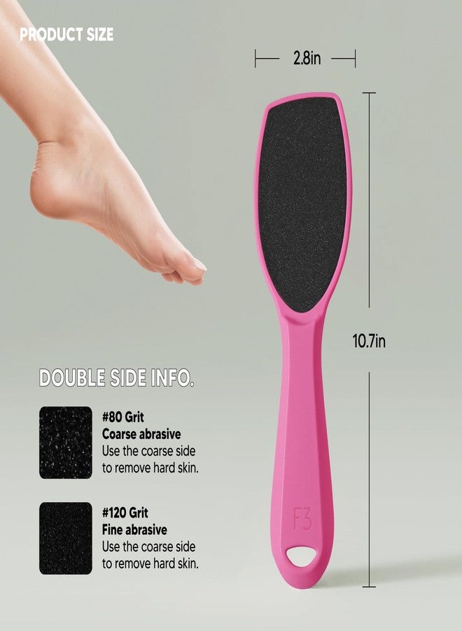 F3 Systems, Wide Emery Foot File(Hot Pink), Double-Sided Pedicure Tool, Colossal Professional Foot File for Men & Women, Effective for Cracked Heel, Callus Remover, Foot Scrubber - Image 5