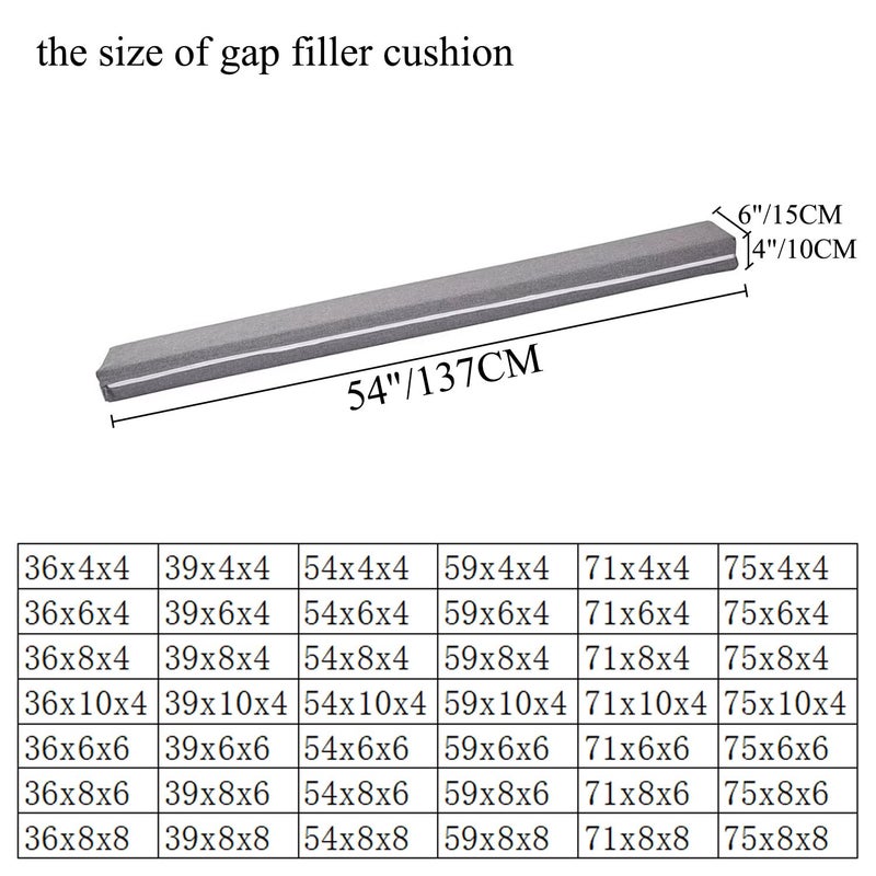 SAMTY Bed Gap Filler for headboard Space Gap Filler Bolster Pillow Stopper for Sofa Crack Filler Between Headboard and Mattress Full Size 54x6x4 Inch - Image 2