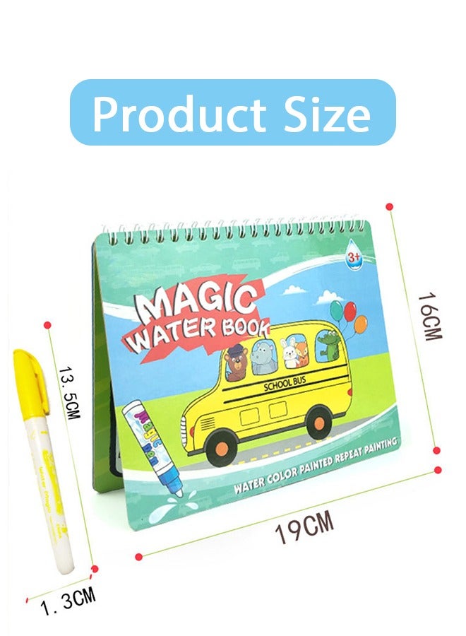 Lemon 3 Pcs Water Drawing Book,Water Coloring & Doodle Book,Reusable Water Reveal Activity Books for Kid,Painting Color Wonder Coloring Books,Gift for Girl & Boy  (Dinosaurs, Farms, And Vehicles) - Image 5