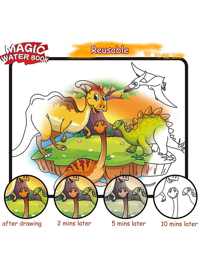 Lemon 3 Pcs Water Drawing Book,Water Coloring & Doodle Book,Reusable Water Reveal Activity Books for Kid,Painting Color Wonder Coloring Books,Gift for Girl & Boy  (Dinosaurs, Farms, And Vehicles) - Image 4