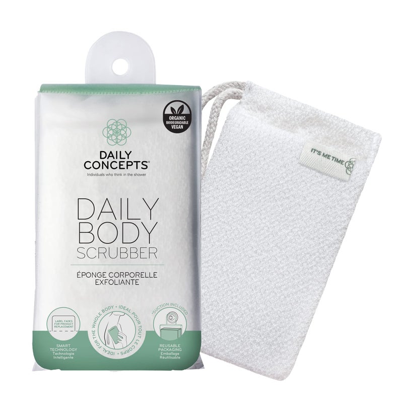 DAILY CONCEPTS Daily Body Scrubber, Soy-Based And Organic Cotton. For The Whole Body. The Bath Sponge Deeply Cleanses The Skin And Creates A Rich Foamy Lather. Exfoliation - Image 3