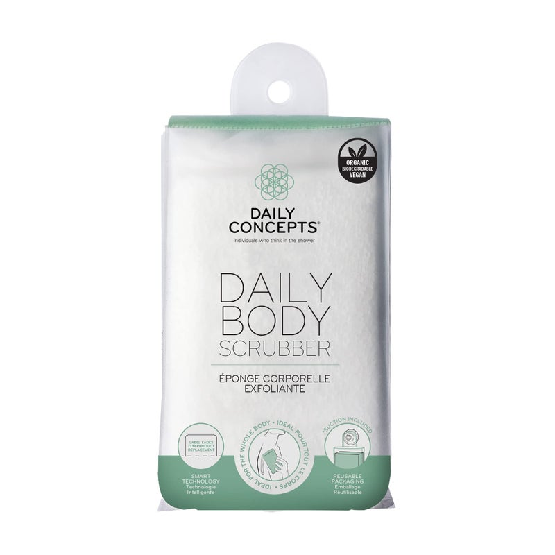 DAILY CONCEPTS Daily Body Scrubber, Soy-Based And Organic Cotton. For The Whole Body. The Bath Sponge Deeply Cleanses The Skin And Creates A Rich Foamy Lather. Exfoliation - Image 1