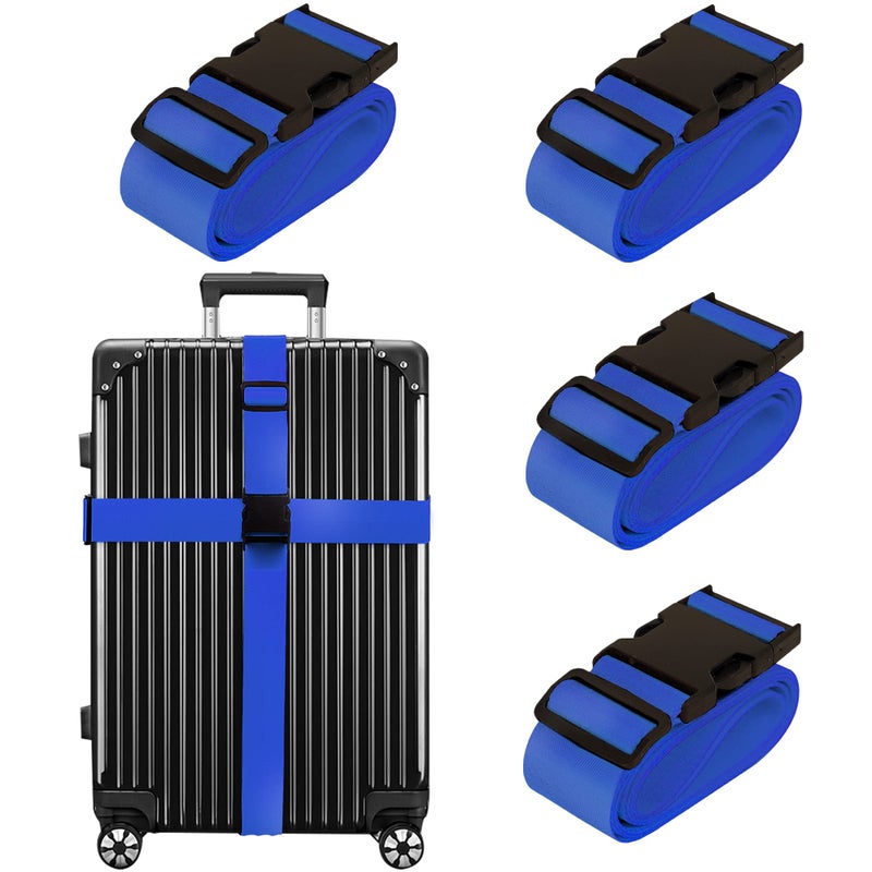 Chelmon Luggage Straps for Suitcases TSA Approved Travel Belt 4 Pack by Chelmon (Blue) - Image 1