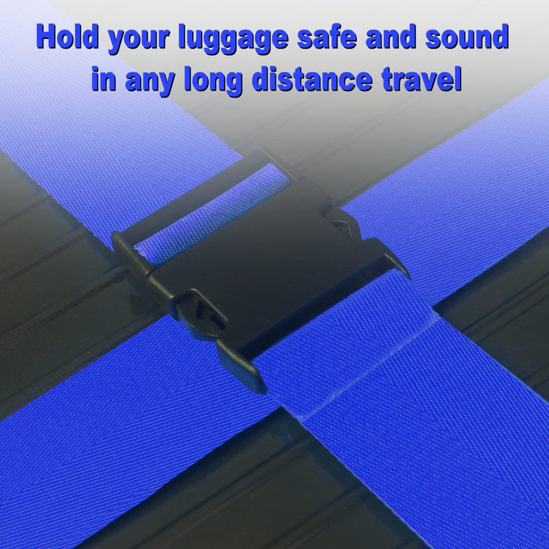Chelmon Luggage Straps for Suitcases TSA Approved Travel Belt 4 Pack by Chelmon (Blue) - Image 4