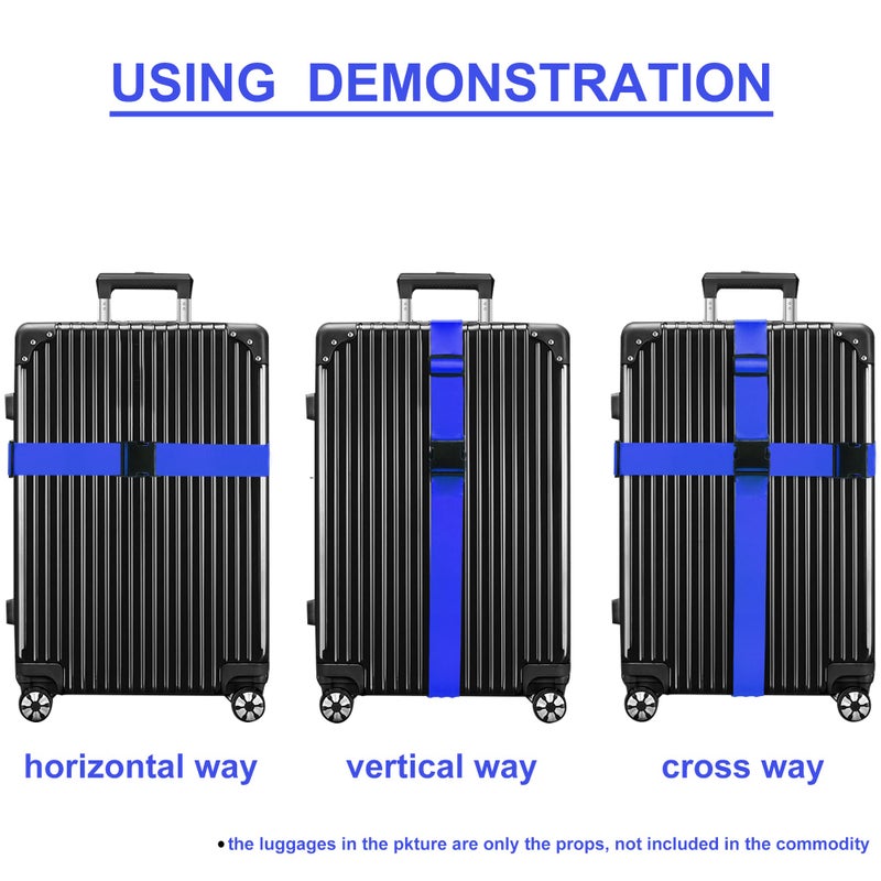 Chelmon Luggage Straps for Suitcases TSA Approved Travel Belt 4 Pack by Chelmon (Blue) - Image 5
