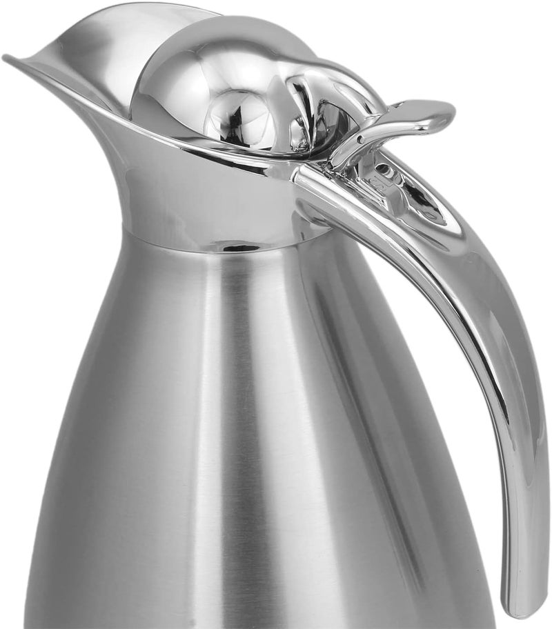 Nessan 1.5 Liter Thermal Coffee Carafe Jugs, Double Walled Vacuum Insulated Flask 12 Hours Heat Retention Jug for Coffee, Tea, & Milk - Stainless Steel - Image 4
