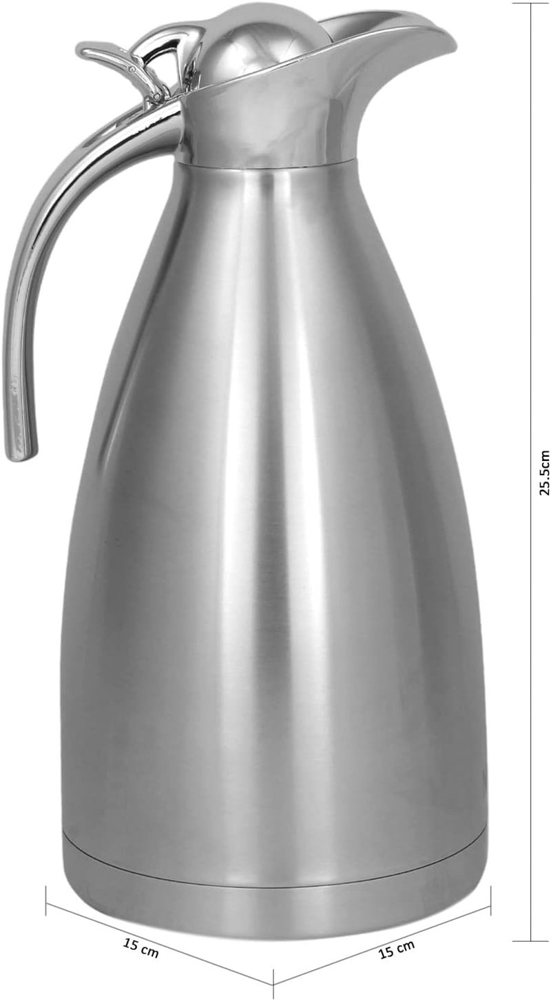 Nessan 1.5 Liter Thermal Coffee Carafe Jugs, Double Walled Vacuum Insulated Flask 12 Hours Heat Retention Jug for Coffee, Tea, & Milk - Stainless Steel - Image 5
