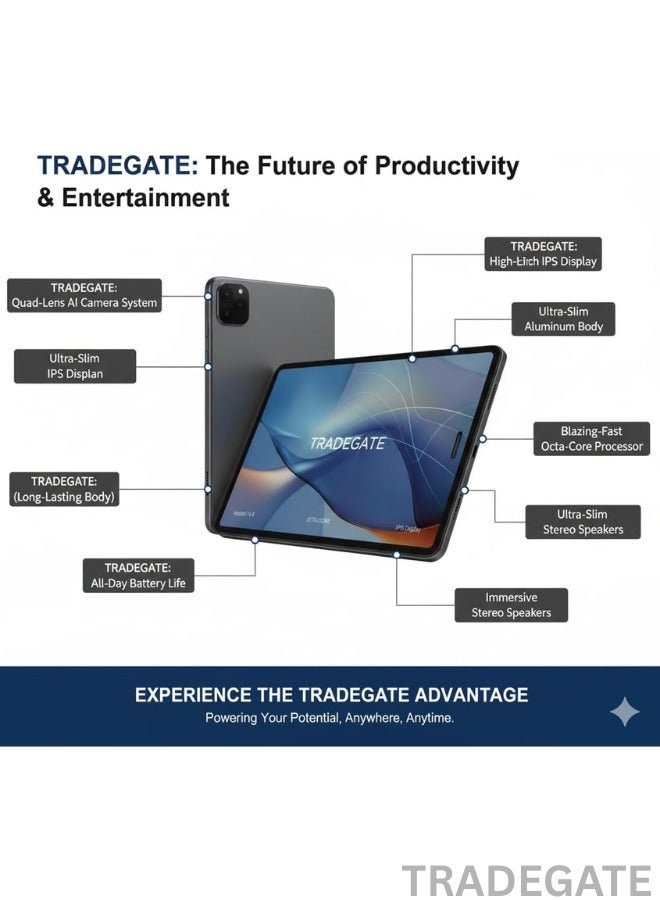 TRADEGATE "Smart B745 Tablet 7 Inch Android 14.0 Dual SIM 4GB RAM 128GB ROM, Quad-Core 64Bit, 2MP Camera, 3200mAh Battery WiFi + Cellular, Kids & Adult Learning Device " - Image 3