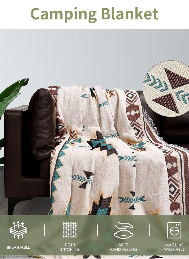 LEOKOR Weave Sofa Cover Double Side Slipcover Fashion Geometric Pattern Couch Covers for 3 Seater Sofa Blanket for Bed Washable Soft Throw Blanket for Bed Non-Slip Large Size 180 * 300CM  - Image 3