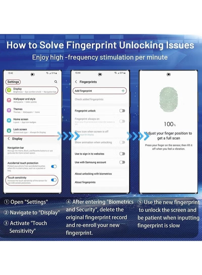 Glass for Samsung Galaxy S25 Ultra Privacy Glass Screen Protector Anti-Spy Tempered Glass Film 9H Hardness Scratch Resistant FINGERPRINT Working Screen Protector - Image 2