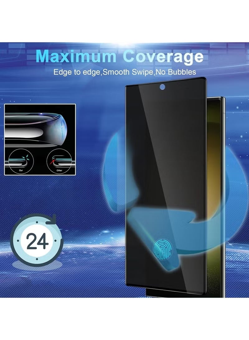 Glass for Samsung Galaxy S25 Ultra Privacy Glass Screen Protector Anti-Spy Tempered Glass Film 9H Hardness Scratch Resistant FINGERPRINT Working Screen Protector - Image 5