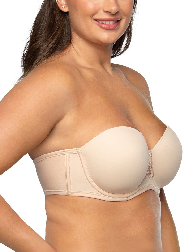 Vanity Fair Womens Beauty Back Smoothing Strapless Bra, 4-way Stretch Fabric, Lightly Lined Cups Up To H Bra, Rose Beige, 34DD US - Image 1