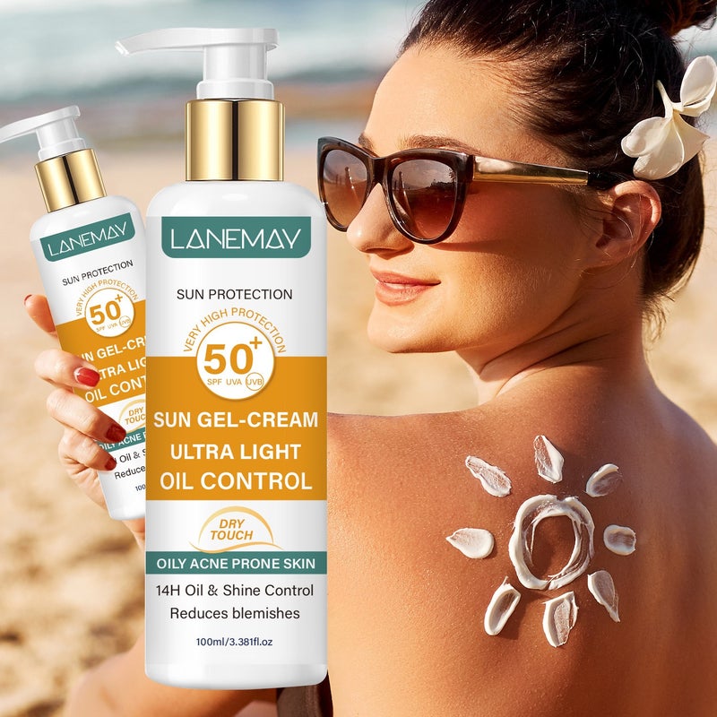 LANEMAY SPF50+ Oil-Control, Refreshing, Lightweight Protective Lotion 100ml - For Oily and Acne-Prone Skin - Image 1