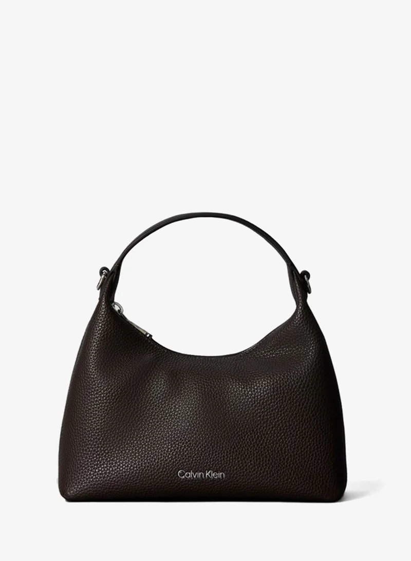 Logo Strap Textured Crossbody Bag