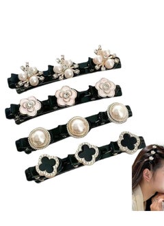 Oasisgalore 4 Pcs Sparkling Crystal Stone Braided Hair Clips, Rhinestone Braided Hairpins for Styling and Decoration.  - Image 1