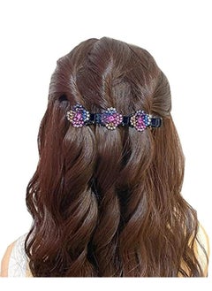 Oasisgalore 4 Pcs Sparkling Crystal Stone Braided Hair Clips, Rhinestone Braided Hairpins for Styling and Decoration.  - Image 2
