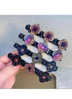 Oasisgalore 4 Pcs Sparkling Crystal Stone Braided Hair Clips, Rhinestone Braided Hairpins for Styling and Decoration.  - Image 4