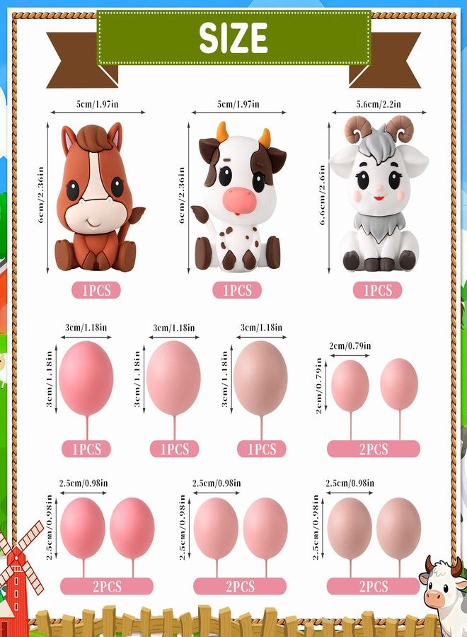 Zafena 14 Pieces Farm Cake Decorations with Horse, Cow, Sheep, Farm Animal Cake Toppers for Animal Theme Birthday Party Cake Decorations Supplies - Image 2