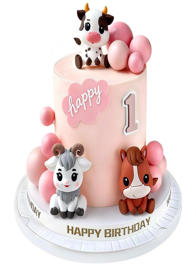 Zafena 14 Pieces Farm Cake Decorations with Horse, Cow, Sheep, Farm Animal Cake Toppers for Animal Theme Birthday Party Cake Decorations Supplies - Image 1