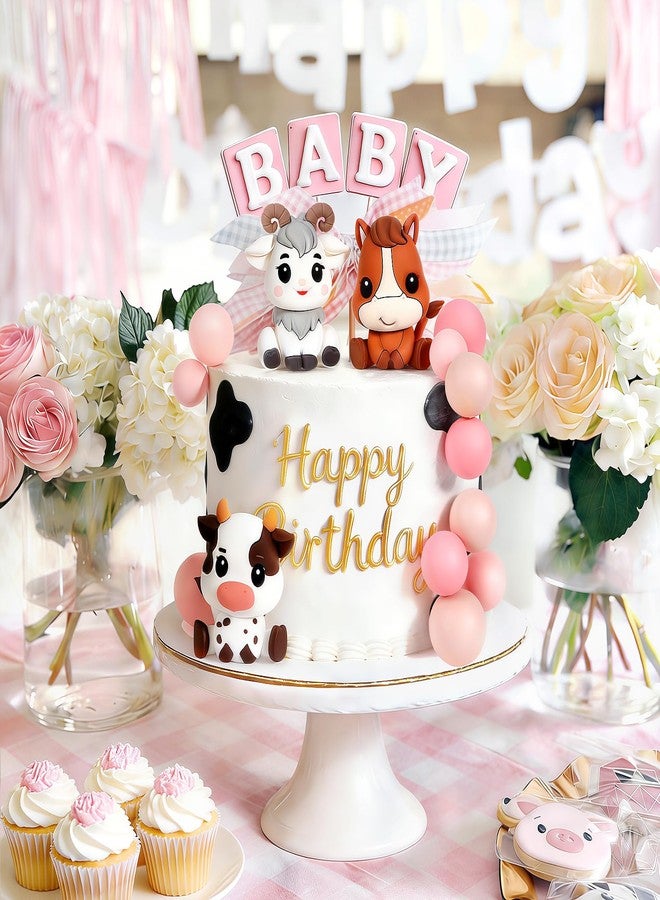 Zafena 14 Pieces Farm Cake Decorations with Horse, Cow, Sheep, Farm Animal Cake Toppers for Animal Theme Birthday Party Cake Decorations Supplies - Image 3