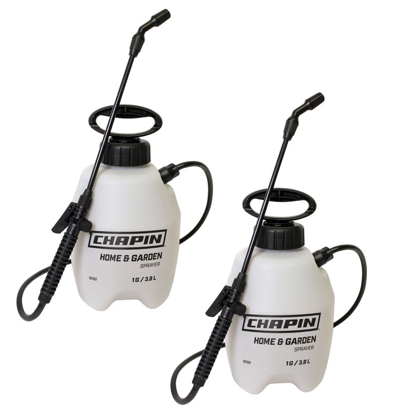 Chapin International 16109 1Gallon Value Pack Lawn and Garden Pump Sprayer Made in The USA for Spraying Weeds Insects Fertilizers 2Pack Translucent White