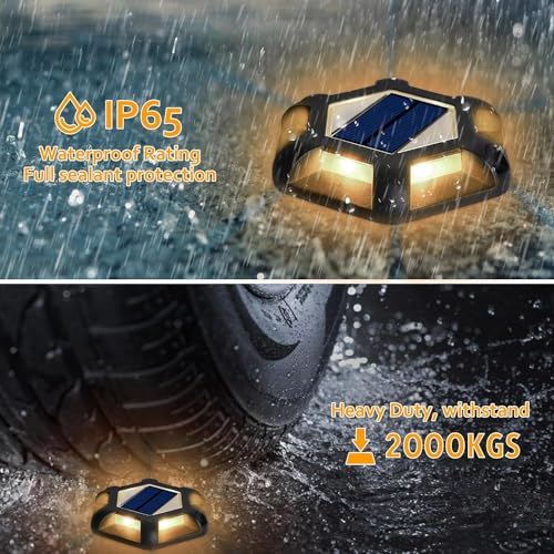 GIGAWATTS GW-710 Solar Road Stud Light with 2V/0.18W Panel 1.2V/1200mAh Ni-MH AA Battery IP65 Deck Lantern for Garden Pathway Patio Yard (Pack of 1) - Image 3