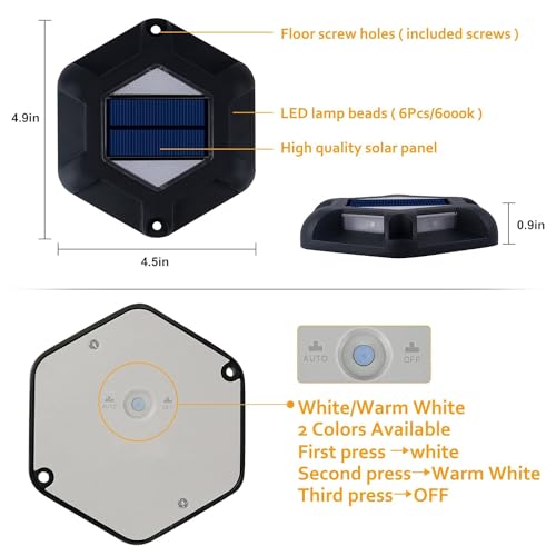 GIGAWATTS GW-710 Solar Road Stud Light with 2V/0.18W Panel 1.2V/1200mAh Ni-MH AA Battery IP65 Deck Lantern for Garden Pathway Patio Yard (Pack of 1) - Image 5