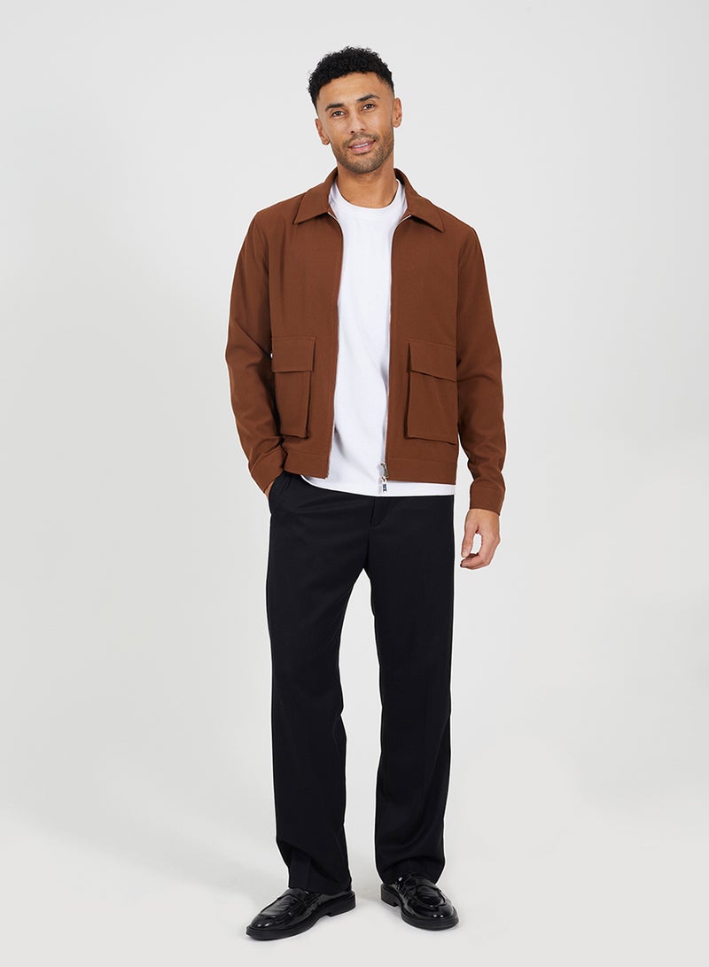 BRAVE SOUL Harrington Zip Through Jacket - Image 2