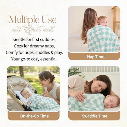 HardNok Ultra Soft Muslin Baby Blanket, A Versatile Swaddle and Bed Blanket for Babies, Toddlers, Boys, and Girls (1 Pack). - Image 4