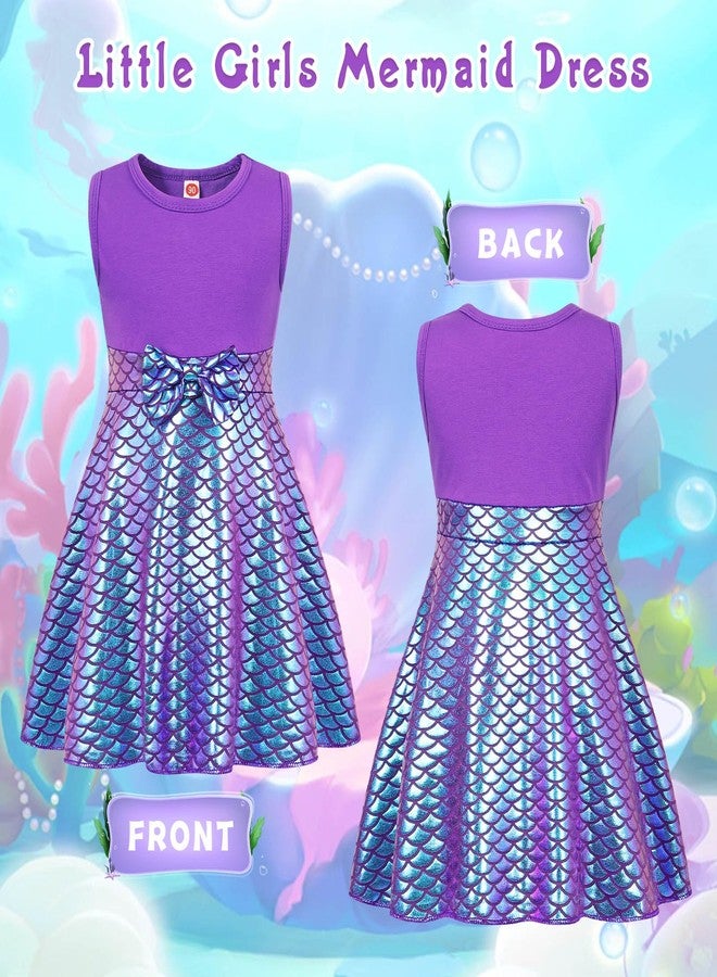 HenzWorld Mermaid Dress up for Girls 4-6 Princess Mermaids Dress Little Girl Mermaid Costume Cosplay Party Birthday Outfit Clothes Princess Dress up for Girls 4-6 - Image 3