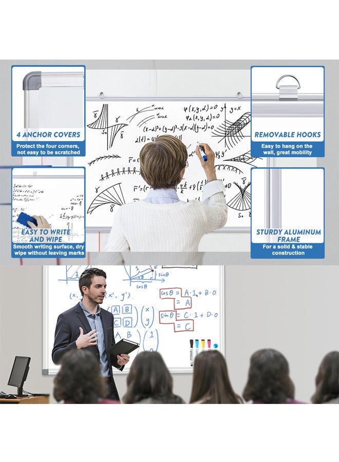 GBQ Exclusive Custom High Quality Aluminum Frame Double-Sided Magnetic Dry Erase Whiteboard 40*60CM - Image 2