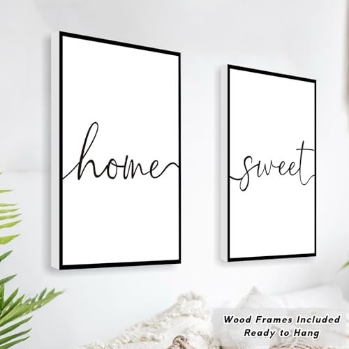WALTSOM FRAMED Home Sweet Home Wall Art Modern Home Sweet Home Sign for Large Living Room Wall Decor Ready to Hang Set of 3 12x16 Inch Framed - Image 3