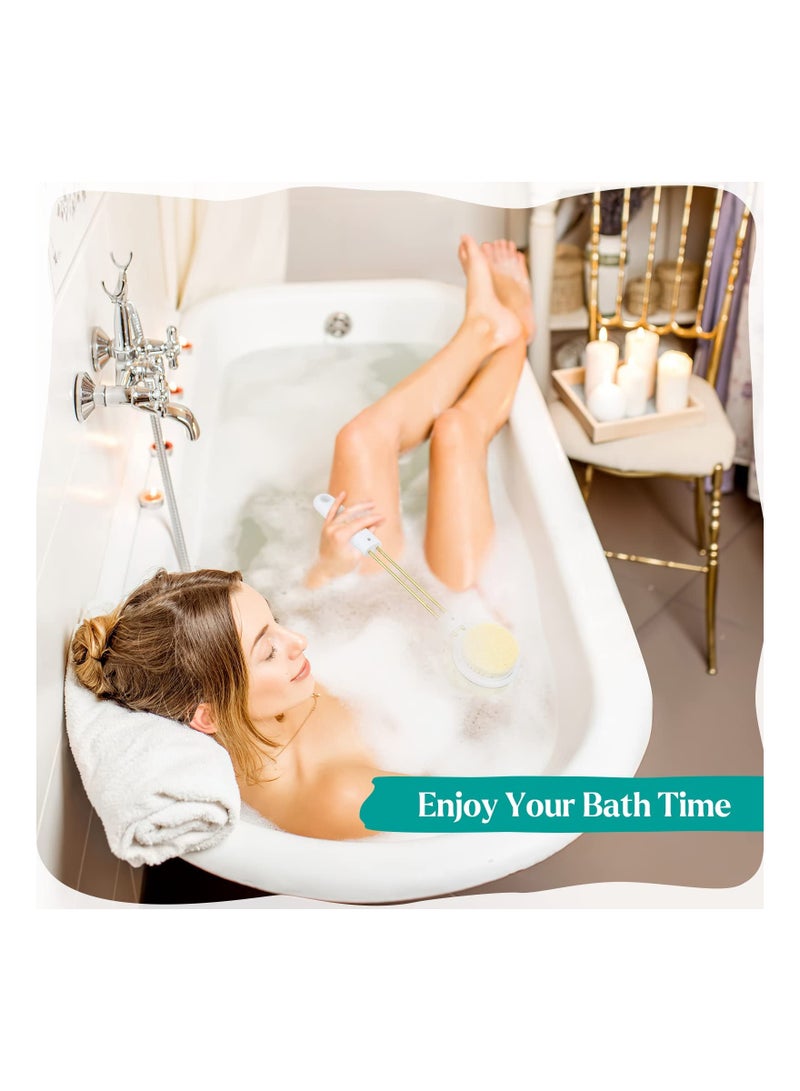 3 in 1 Bath Body Brush, Multifunctional Shower Brush Long-Handled Scrubbe Pumice Stone Dual-Sided Exfoliating Loofah Back Cleanser for Men and Women Exfoliate Massage - Image 4