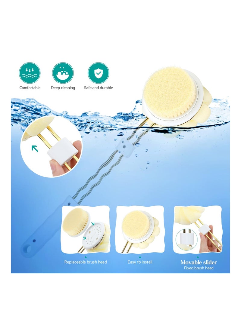 3 in 1 Bath Body Brush, Multifunctional Shower Brush Long-Handled Scrubbe Pumice Stone Dual-Sided Exfoliating Loofah Back Cleanser for Men and Women Exfoliate Massage - Image 5