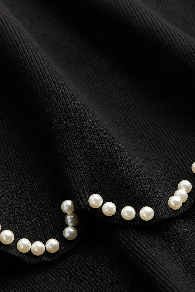 H&M Bead-Embellished Knitted Skirt